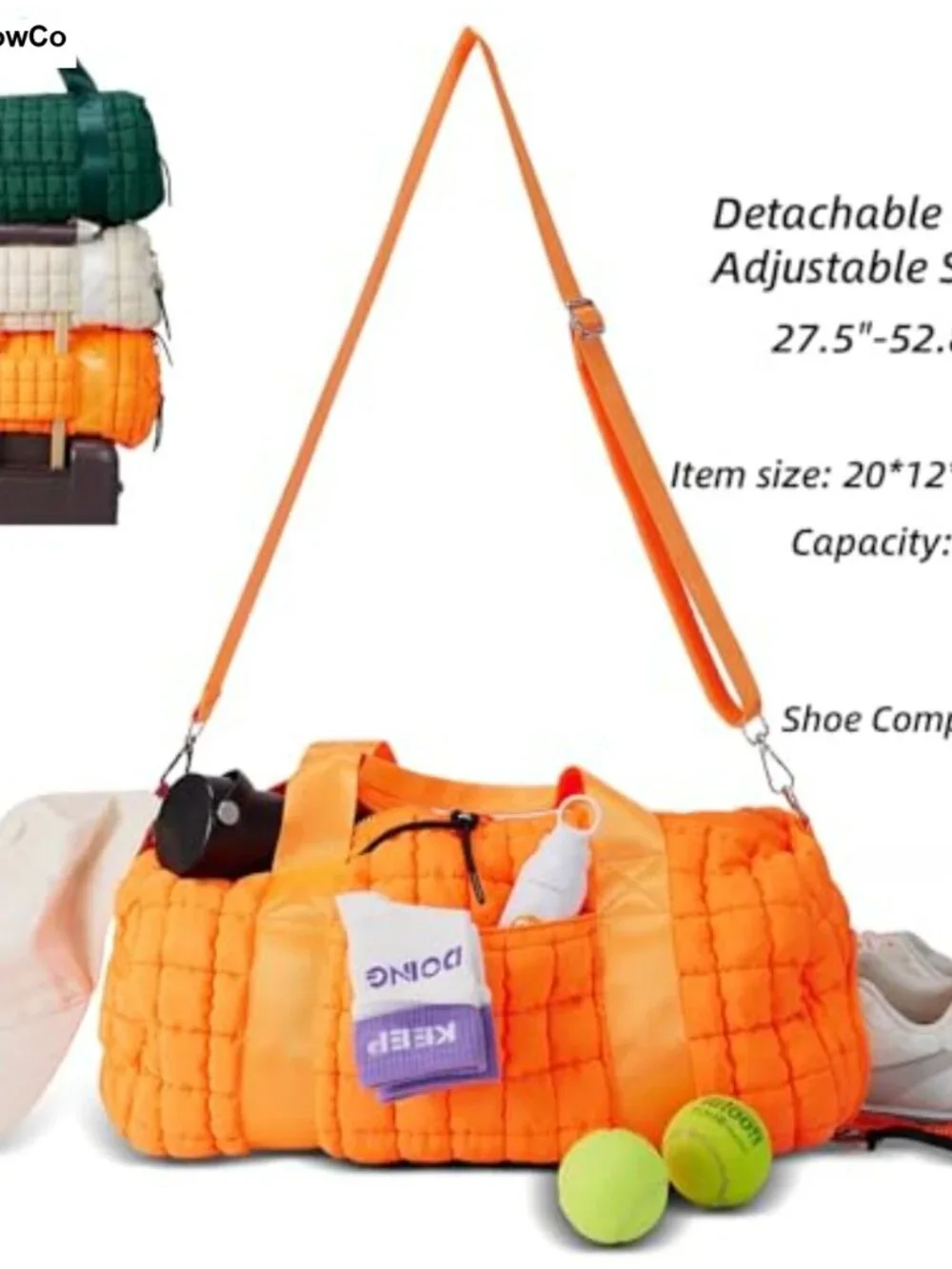 N/A quilted duffel